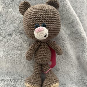 Amigurumi Bär mit Rassel | Handgemachtes Babyspielzeug | Häkelrassel Unikat